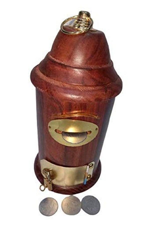 DWH Deluxe Wood HANDICRAFTS Handcrafted Wooden Money Bank Safe Kid Post Office Shape // Piggy Bank for Adults-(GULLAK)// with Lock and Key - Image 1